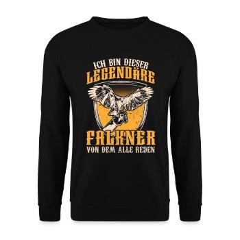Ich bin dieser Falkner Beizjagd Falknerei - Unisex Pullover - Schwarz - Vorne - Alina (178cm) & Michal (187cm)