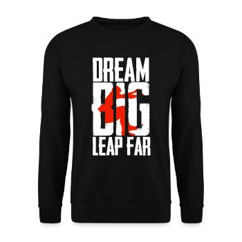 Saut en longueur Saut en longueur Rêve Grand saut loin - Sweat-shirt Unisexe - noir - Devant - Alina (178cm) & Michal (187cm)