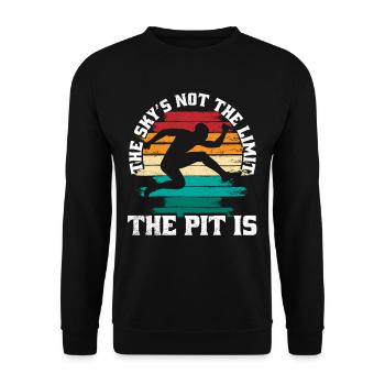 Long Jump Sky's Not The Limit The Pit Is - Unisex Sweatshirt - black - Front - Alina (178cm) & Michal (187cm)