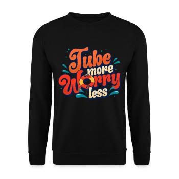 Tube intérieur de tube de rivière Plus d’inquiétude moins - Sweat-shirt Unisexe - noir - Devant - Alina (178cm) & Michal (187cm)