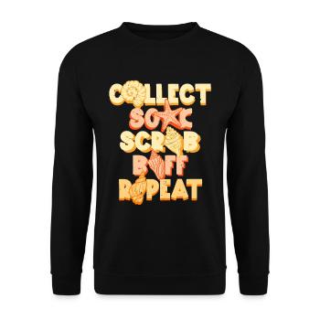 Shell Collector Collect Soak Scrab - Unisex Sweatshirt - black - Front - Alina (178cm) & Michal (187cm)