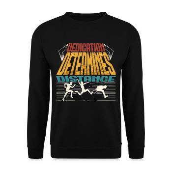 Weitsprung Dedication Determines Distance - Unisex Pullover - Schwarz - Vorne - Alina (178cm) & Michal (187cm)