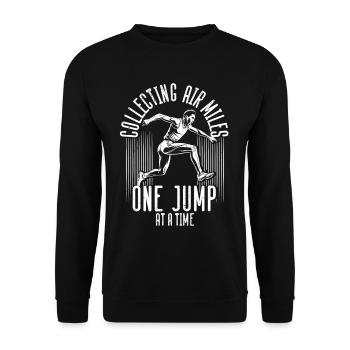 Long Jump Long Jump Collecting Air Miles - Unisex Sweatshirt - black - Front - Alina (178cm) & Michal (187cm)