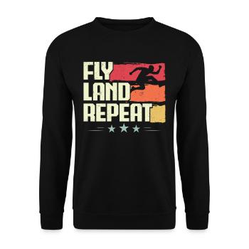 Long Jump Long Jump Fly Land Repeat - Unisex Sweatshirt - black - Front - Alina (178cm) & Michal (187cm)