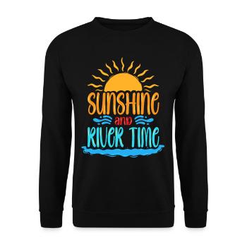 River Tubing Inner Tubing Sunshine And River Time - Unisex Pullover - Schwarz - Vorne - Alina (178cm) & Michal (187cm)