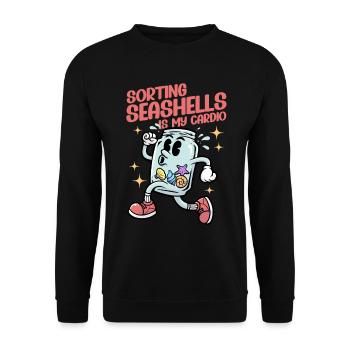 Shell Collector Sorting Seashells Is My Cardio - Unisex Sweatshirt - black - Front - Alina (178cm) & Michal (187cm)