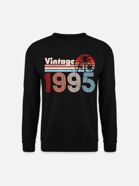 Vintage 1995 Palmen Retro Geburtstag - Unisex Pullover - Schwarz