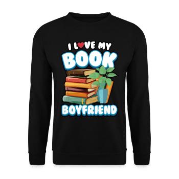 Reading Book Lovers I Love My Book Boyfriend - Unisex Sweatshirt - black - Front - Alina (178cm) & Michal (187cm)