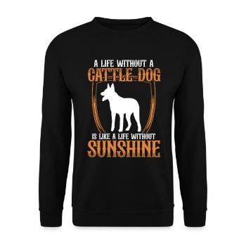 La vie sans bovin australien Chien de bétail Chien de bétail - Sweat-shirt Unisexe - noir - Devant - Alina (178cm) & Michal (187cm)