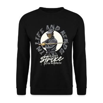 Kendo Japanische Kampfsportarten - Unisex Pullover - Schwarz - Vorne - Alina (178cm) & Michal (187cm)
