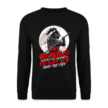 Kendo Where The Sword Is Mightier Than The Pen - Unisex Pullover - Schwarz - Vorne - Alina (178cm) & Michal (187cm)