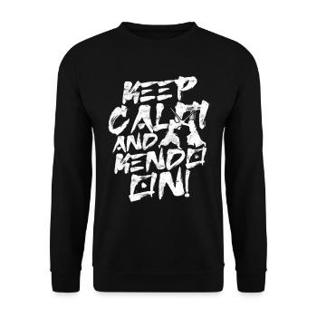 Kendo Keep Calm And Kendo On - Unisex Pullover - Schwarz - Vorne - Alina (178cm) & Michal (187cm)