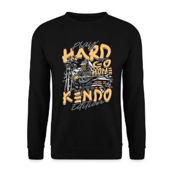 Kendo Japanische Kampfsportarten - Unisex Pullover - Schwarz - Vorne - Alina (178cm) & Michal (187cm)
