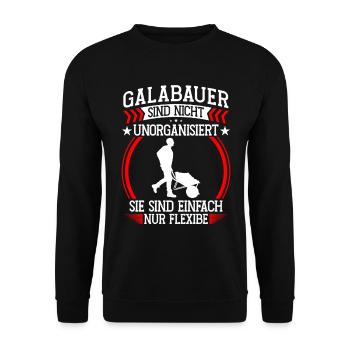 Galabauer sind unorganisiert Landschaftsbauer - Unisex Pullover - Schwarz - Vorne - Alina (178cm) & Michal (187cm)