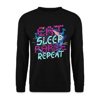 Linguiste computationnel Manger Dormir Analyser Répéter - Sweat-shirt Unisexe - noir - Devant - Alina (178cm) & Michal (187cm)