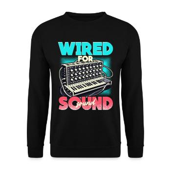 Synthesizer Synth Wired For Sound - Unisex Sweatshirt - black - Front - Alina (178cm) & Michal (187cm)