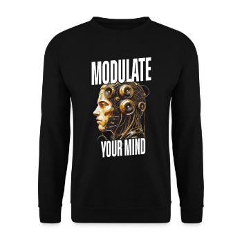 Synthesizer Synth Kick Drum DAW Modulate Your Mind - Unisex Sweatshirt - black - Front - Alina (178cm) & Michal (187cm)