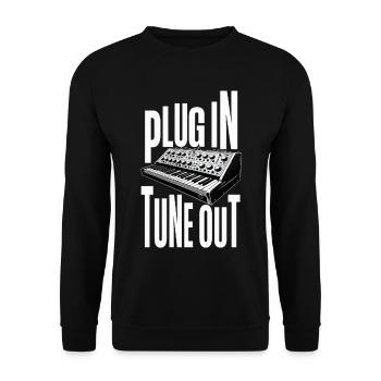 Synthesizer Synth Kick Drum DAW Plug In Tune Out - Unisex Sweatshirt - black - Front - Alina (178cm) & Michal (187cm)