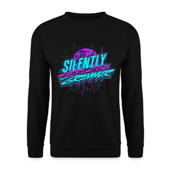 Linguiste informaticien corrigeant silencieusement votre grammaire - Sweat-shirt Unisexe - noir - Devant - Alina (178cm) & Michal (187cm)