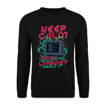 Computational Linguist Let The Linguist Handle It - Unisex Sweatshirt - black - Front - Alina (178cm) & Michal (187cm)