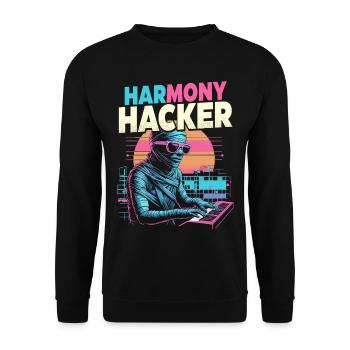 Synthesizer Synth Kick Drum DAW - Unisex Sweatshirt - black - Front - Alina (178cm) & Michal (187cm)