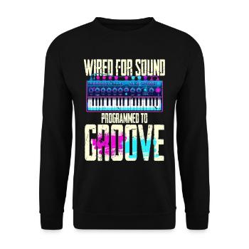 Synthesizer Synth Kick Drum Wired For Sound - Unisex Sweatshirt - black - Front - Alina (178cm) & Michal (187cm)