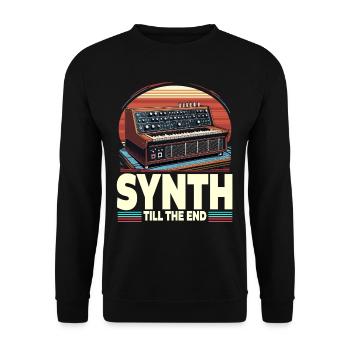 Synthesizer Synth Till The End Kick Drum DAW - Unisex Pullover - Schwarz - Vorne - Alina (178cm) & Michal (187cm)