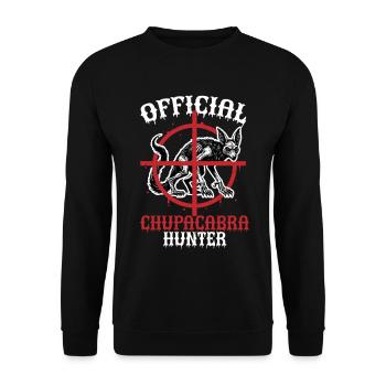 Official Chupacabra Hunter Kryptid Kryptozoologie - Unisex Pullover - Schwarz - Vorne - Alina (178cm) & Michal (187cm)