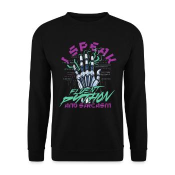 Computational Linguist Fluent Python And Sarcasm - Unisex Sweatshirt - black - Front - Alina (178cm) & Michal (187cm)