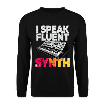 Synthesizer I Speak Fluent Synth - Unisex Sweatshirt - black - Front - Alina (178cm) & Michal (187cm)