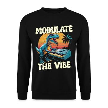 Synthesizer Synth Kick Drum DAW Modulate The Vibe - Unisex Sweatshirt - black - Front - Alina (178cm) & Michal (187cm)