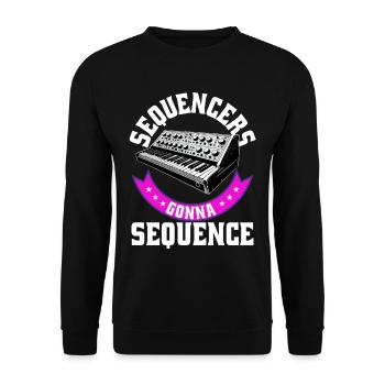 Synthesizer Synth Sequencers going to Sequence - Unisex Sweatshirt - black - Front - Alina (178cm) & Michal (187cm)