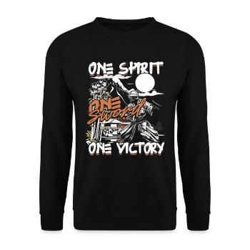 Kendo One Spirit One Sword One Victory - Unisex Pullover - Schwarz - Vorne - Alina (178cm) & Michal (187cm)
