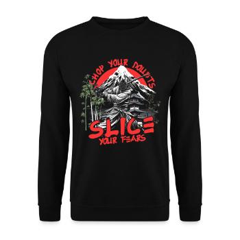 Kendo Chop Your Doubts Slice Your Fears - Unisex Pullover - Schwarz - Vorne - Alina (178cm) & Michal (187cm)
