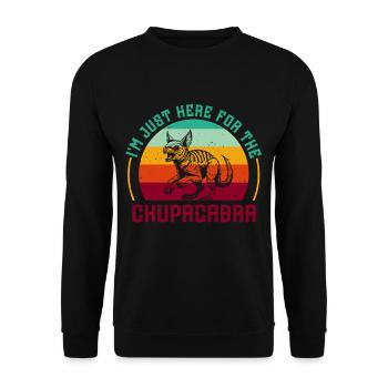 I'm Just Here For The Chupacabra Kryptid - Unisex Pullover - Schwarz - Vorne - Alina (178cm) & Michal (187cm)
