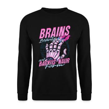 Computerlinguist Brains Beauty And Backus Naur - Unisex Pullover - Schwarz - Vorne - Alina (178cm) & Michal (187cm)