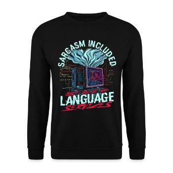 Computational Linguist - Unisex Sweatshirt - black - Front - Alina (178cm) & Michal (187cm)