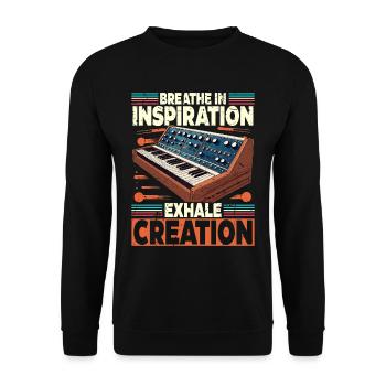Synthesizer Synth Inspiration - Unisex Pullover - Schwarz - Vorne - Alina (178cm) & Michal (187cm)