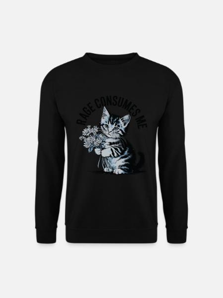 Rage Consumes Me Cat - Unisex Pullover - Schwarz