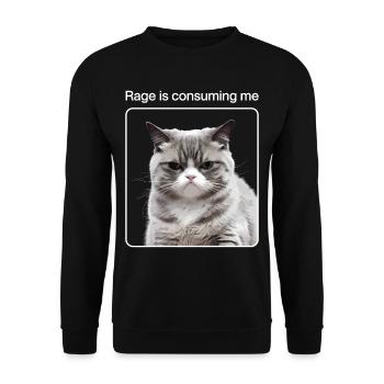 Rage Consumes Me Cat - Unisex Sweatshirt - black - Front - Alina (178cm) & Michal (187cm)
