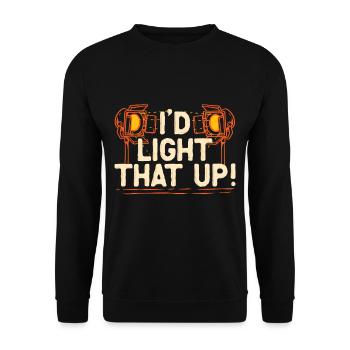 Lighting technician I'd Light That Up - Unisex Sweatshirt - black - Front - Alina (178cm) & Michal (187cm)