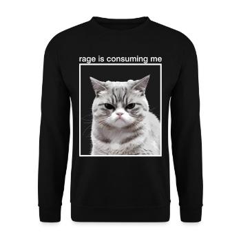 Rage Consumes Me Cat - Unisex Sweatshirt - black - Front - Alina (178cm) & Michal (187cm)