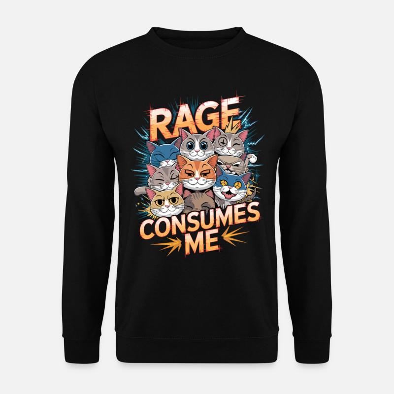 Rage Consumes Me Cat - Unisex Sweatshirt - black