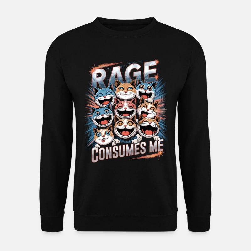 Rage Consumes Me Cat - Unisex Sweatshirt - black