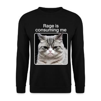 Rage Consumes Me Cat - Unisex Sweatshirt - black - Front - Alina (178cm) & Michal (187cm)