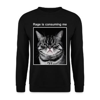 Rage Consumes Me Cat - Unisex Sweatshirt - black - Front - Alina (178cm) & Michal (187cm)