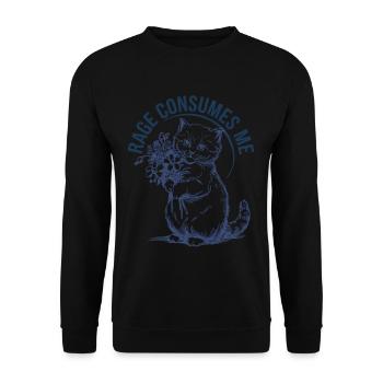 Rage Consumes Me Cat - Unisex Pullover - Schwarz - Vorne - Alina (178cm) & Michal (187cm)