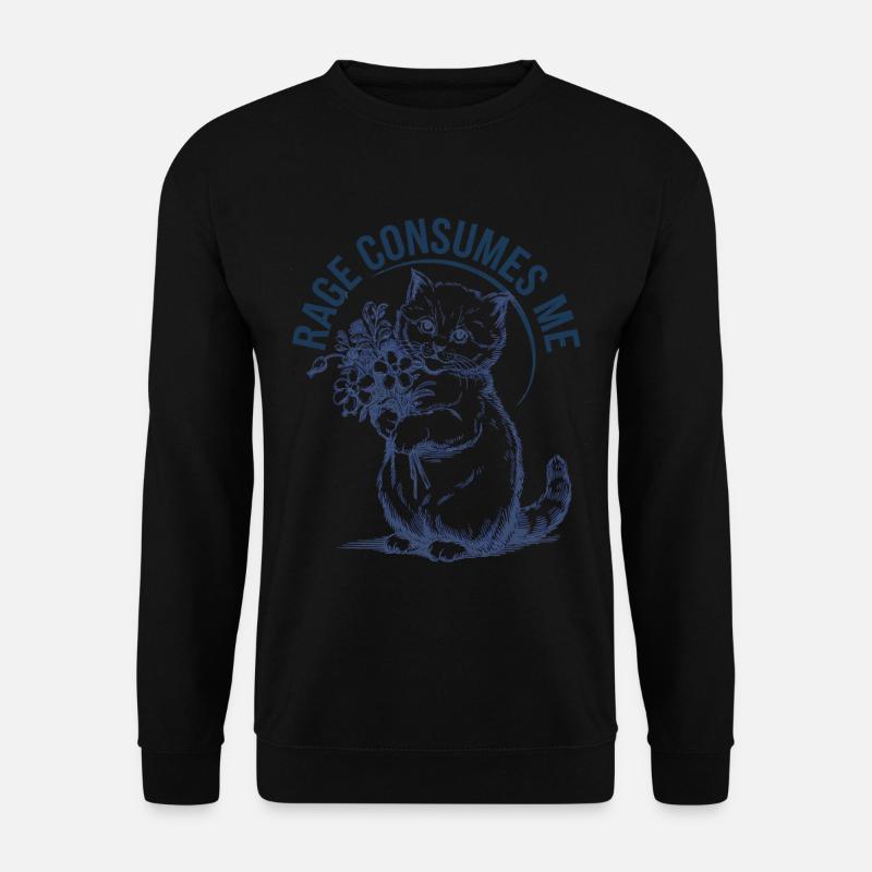 Rage Consumes Me Cat - Unisex Pullover - Schwarz