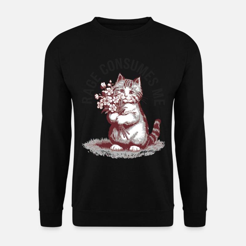 Rage Consumes Me Cat - Unisex Pullover - Schwarz
