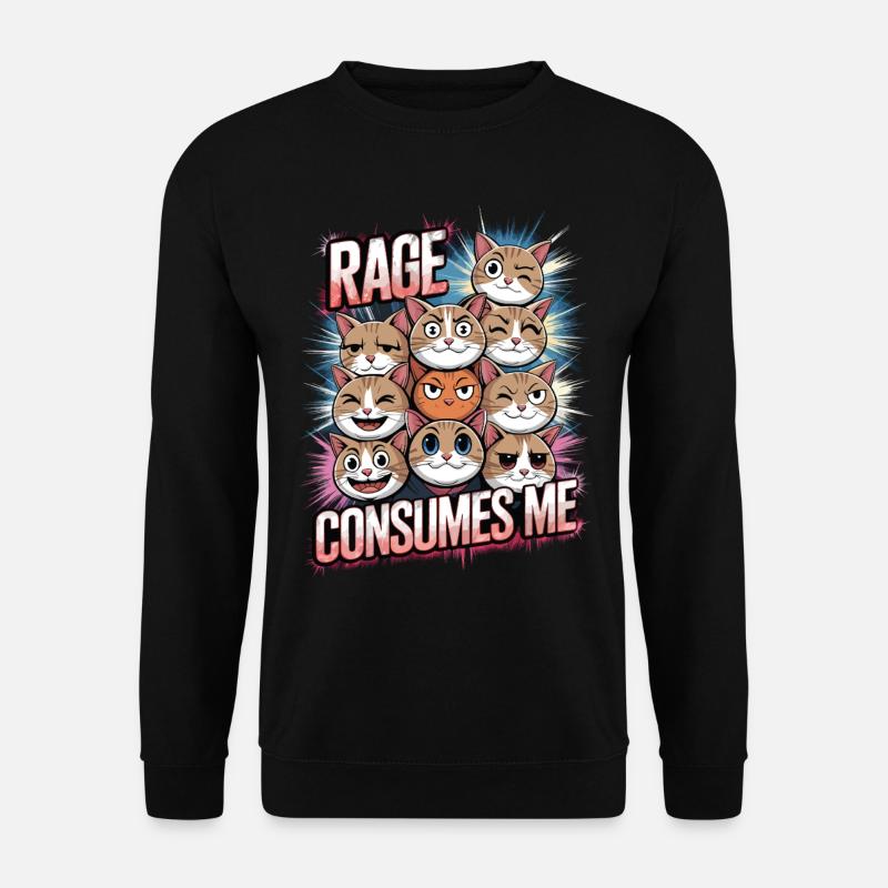 Rage Consumes Me Cat - Unisex Sweatshirt - black